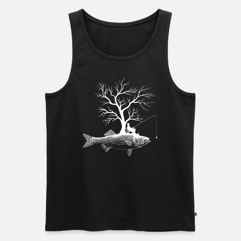 Graphic Tree - Fish-Striped Perch - Men's Premium Organic Tank Top - black