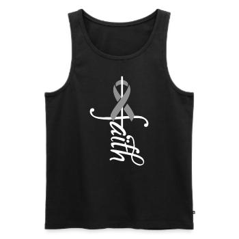Ribbon Brain Tumor Awareness - Men's Premium Organic Tank Top - black - Front - Michal (187cm)
