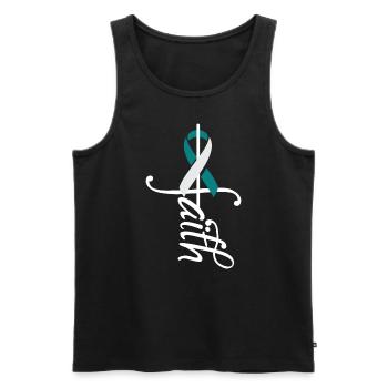 Cervical Cancer Awareness Awareness - Men's Premium Organic Tank Top - black - Front - Michal (187cm)