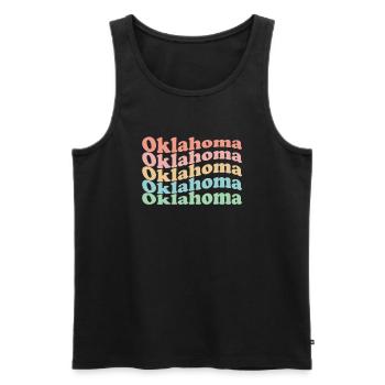 Vintage 70er Hippie USA Staat - Retro Oklahoma - Männer Premium Bio Tank Top - Schwarz - Vorne - AI Model Male 178 light (178cm)