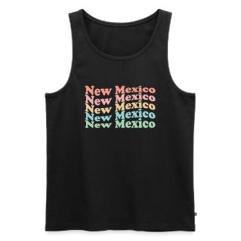 Vintage 70s Hippie USA State - Rétro Nouveau-Mexique - Débardeur bio Premium Homme - noir - Devant - Michal (187cm)