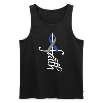 Ruban Diabète de type 1 - Sensibilisation aux maladies - Débardeur bio Premium Homme - noir - Devant - Michal (187cm)