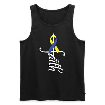 Awareness of Ribbon Down Syndrome - Men's Premium Organic Tank Top - black - Front - Michal (187cm)