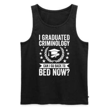 I Graduate Criminology - Men's Premium Organic Tank Top - black - Front - Michal (187cm)