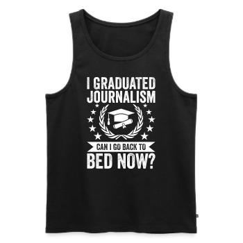 I graduated from journalism - Men's Premium Organic Tank Top - black - Front - Michal (187cm)