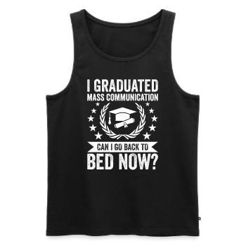 I Graduate Mass Communication - Men's Premium Organic Tank Top - black - Front - AI Model Male 178 light (178cm)