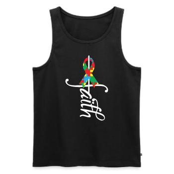 Ribbon Autism Awareness - Men's Premium Organic Tank Top - black - Front - Michal (187cm)