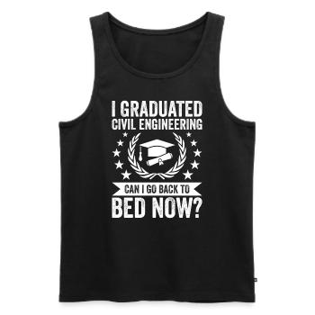 Je suis diplômé en génie civil - Débardeur bio Premium Homme - noir - Devant - AI Model Male 178 light (178cm)