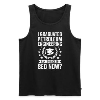 I have completed Petroleum Engineering - Men's Premium Organic Tank Top - black - Front - AI Model Male 178 light (178cm)