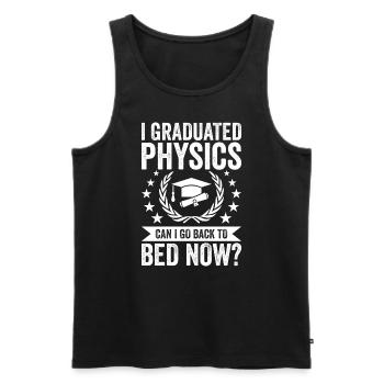I graduated in physics - Men's Premium Organic Tank Top - black - Front - Michal (187cm)