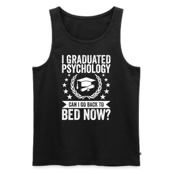 I graduated in psychology - Men's Premium Organic Tank Top - black - Front - Michal (187cm)