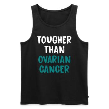 Harder than ovarian cancer - Men's Premium Organic Tank Top - black - Front - AI Model Male 178 light (178cm)