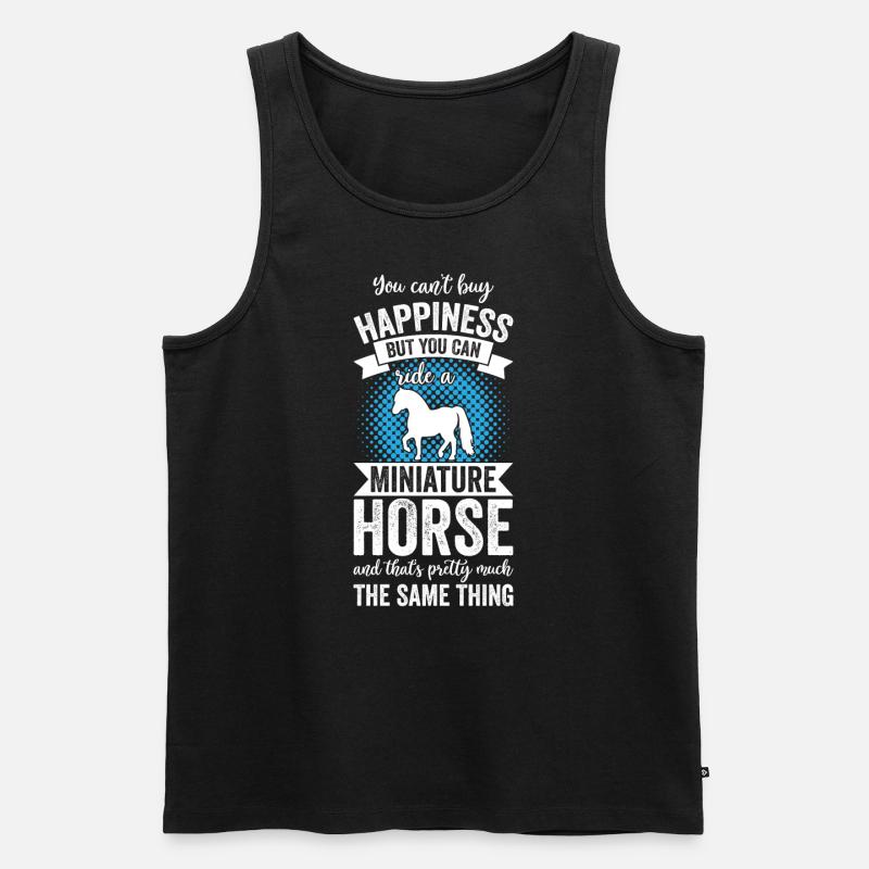 Reiten - Miniaturpferd - Männer Premium Bio Tank Top - Schwarz