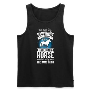 Riding - Haflinger Horse - Men's Premium Organic Tank Top - black - Front - AI Model Male 178 light (178cm)
