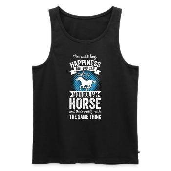 Reiten - Mongolisches Pferd - Männer Premium Bio Tank Top - Schwarz - Vorne - AI Model Male 178 light (178cm)