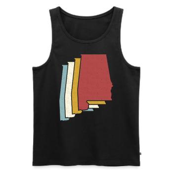 US State - Vintage Map Alabama - Men's Premium Organic Tank Top - black - Front - AI Model Male 178 light (178cm)