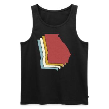 USA State - Vintage Map Georgia - Männer Premium Bio Tank Top - Schwarz - Vorne - Michal (187cm)