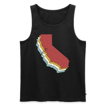 US State - Vintage Map California - Men's Premium Organic Tank Top - black - Front - AI Model Male 178 light (178cm)