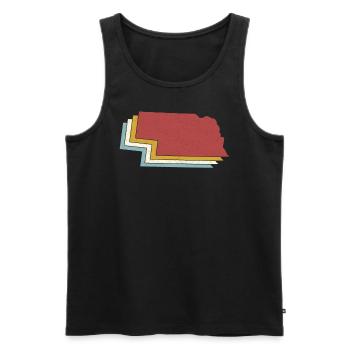 État des États-Unis - Carte vintage Nebraska - Débardeur bio Premium Homme - noir - Devant - Michal (187cm)