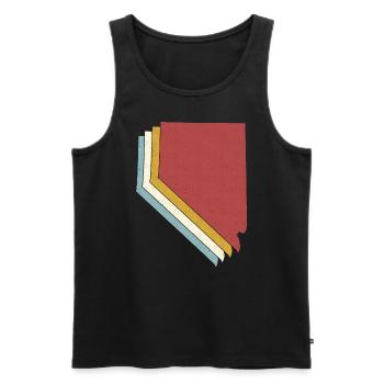 USA State - Vintage Map Nevada - Men's Premium Organic Tank Top - black - Front - AI Model Male 178 light (178cm)