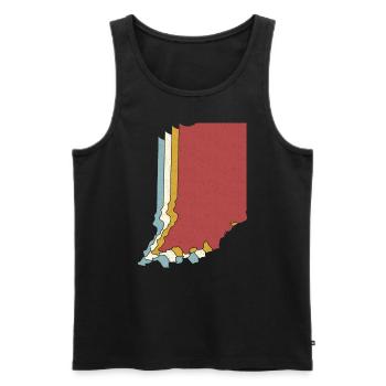 USA State - Vintage Map Indiana - Men's Premium Organic Tank Top - black - Front - Michal (187cm)