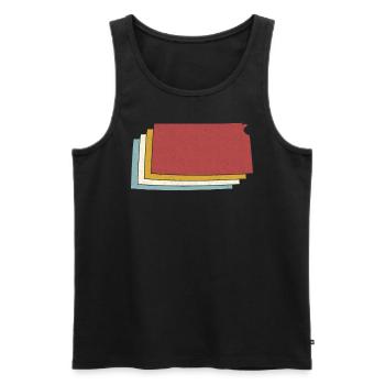 USA State - Vintage Map Kansas - Men's Premium Organic Tank Top - black - Front - AI Model Male 178 light (178cm)