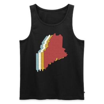 USA State - Vintage Map Maine - Männer Premium Bio Tank Top - Schwarz - Vorne - Michal (187cm)