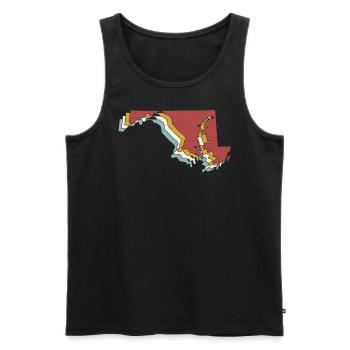 État des États-Unis - Carte vintage Maryland - Débardeur bio Premium Homme - noir - Devant - Michal (187cm)