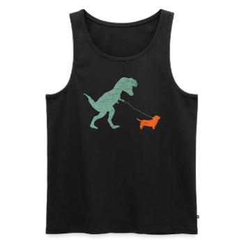 Vintage T-Rex - Men's Premium Organic Tank Top - black - Front - Michal (187cm)