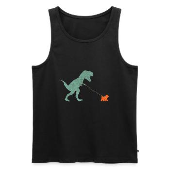 Vintage T-Rex - Men's Premium Organic Tank Top - black - Front - Michal (187cm)