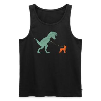Vintage T-Rex - Männer Premium Bio Tank Top - Schwarz - Vorne - Michal (187cm)