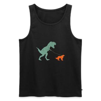 Vintage T-Rex - Men's Premium Organic Tank Top - black - Front - Michal (187cm)