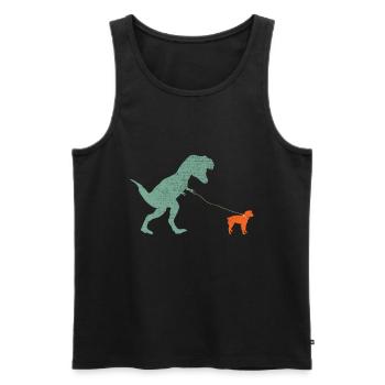 Vintage T-Rex - Men's Premium Organic Tank Top - black - Front - Michal (187cm)