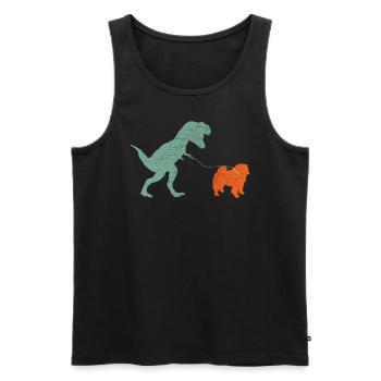 Vintage T-Rex - Men's Premium Organic Tank Top - black - Front - Michal (187cm)