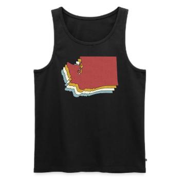 USA-Staat - Vintage Karte Washington - Männer Premium Bio Tank Top - Schwarz - Vorne - AI Model Male 178 light (178cm)
