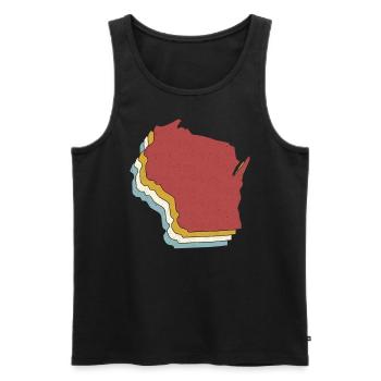 USA State - Vintage Map Wisconsin - Männer Premium Bio Tank Top - Schwarz - Vorne - Michal (187cm)