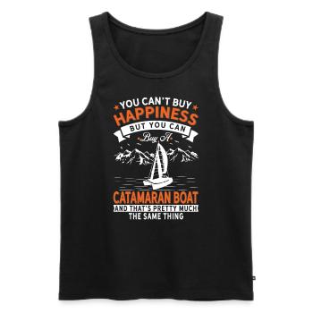 Je ne peux pas acheter du bonheur, mais catamaran - Débardeur bio Premium Homme - noir - Devant - Michal (187cm)