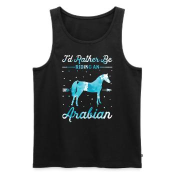 Monter un cheval arabe - Débardeur bio Premium Homme - noir - Devant - AI Model Male 178 light (178cm)