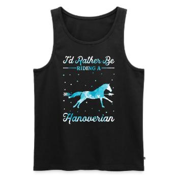 Monter un cheval hanovrien - Débardeur bio Premium Homme - noir - Devant - Michal (187cm)