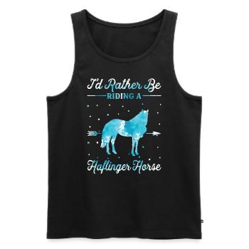 Riding On A Haflinger Horse - Men's Premium Organic Tank Top - black - Front - AI Model Male 178 light (178cm)