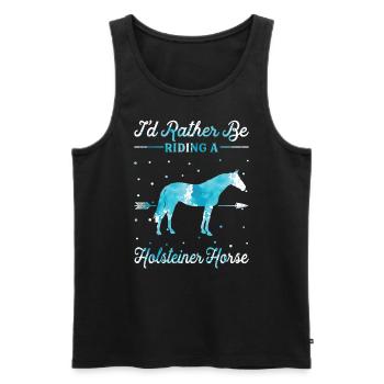 Riding a Holsteiner Horse - Men's Premium Organic Tank Top - black - Front - Michal (187cm)