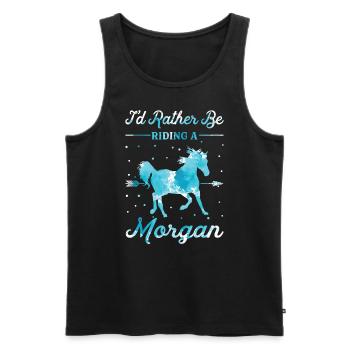 Riding a Morgan Horse - Men's Premium Organic Tank Top - black - Front - AI Model Male 178 light (178cm)