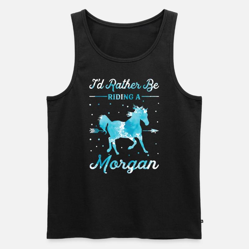 Reiten Eines Morganpferdes - Männer Premium Bio Tank Top - Schwarz