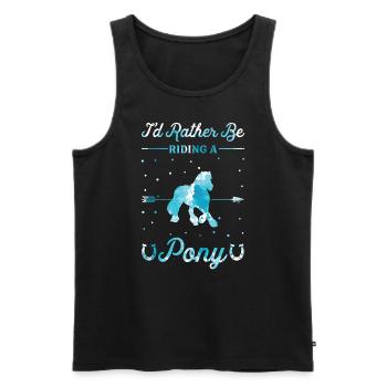 Riding a pony - Men's Premium Organic Tank Top - black - Front - Michal (187cm)