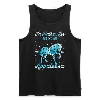 Riding an Appaloosa Horse - Men's Premium Organic Tank Top - black - Front - Michal (187cm)