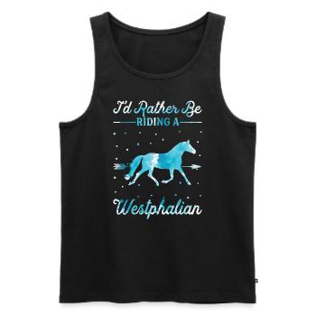 Monter sur un cheval westphalien - Débardeur bio Premium Homme - noir - Devant - Michal (187cm)