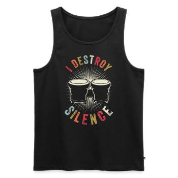 Silent Destroy - Batterie Bongo Vintage - Débardeur bio Premium Homme - noir - Devant - Michal (187cm)