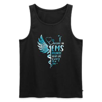 Life is worth it - EMS - Men's Premium Organic Tank Top - black - Front - AI Model Male 178 light (178cm)