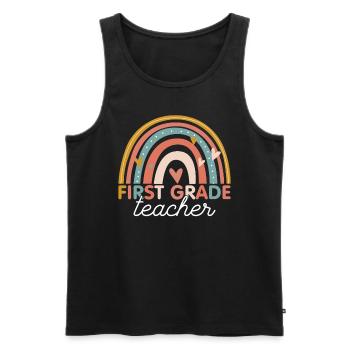 Teacher - Vintage 1. First grade - Men's Premium Organic Tank Top - black - Front - Michal (187cm)
