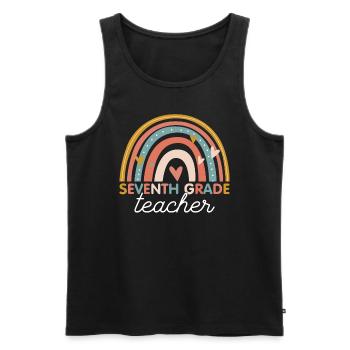 Teacher - Year 7th Grade Seventh Grade - Men's Premium Organic Tank Top - black - Front - AI Model Male 178 light (178cm)